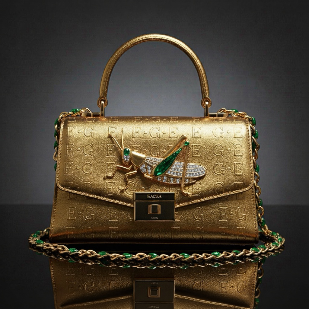 Gold handbag from the EAOZA Grasshopper collection